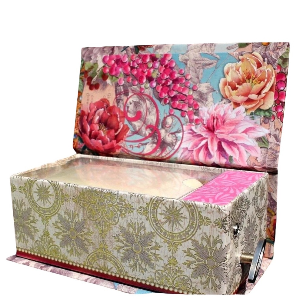 Punch Studio Floral Peacock Almond Soap and Wind Up Blue Danube Music (91928)